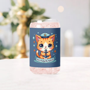Kawaii Nautische Katze Segel Anker Wortspiel Dosenglas