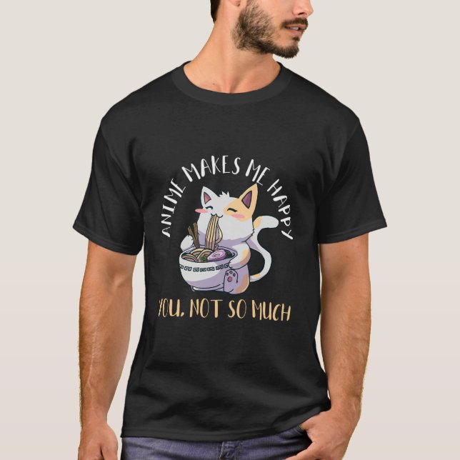 Kawaii Neko Anime Cat T-Shirt (Vorderseite)