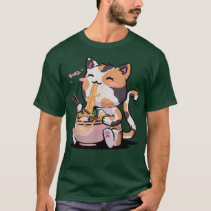 Kawaii Neko Cats Ramen Bowl Anime Otaku Farbkatzen T-Shirt