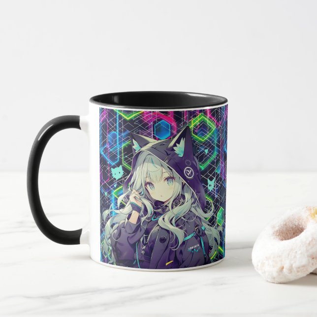 Kawaii Neko Girl Tasse (Mit Donut)