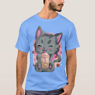 Kawaii Neko Kat Anime Shirts für Frauen, Blase Bob