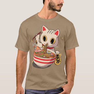 Kawaii Neko Kat Kitten Ramen Noodle T-Shirt