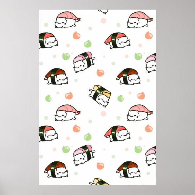 Kawaii Neko Nigiri Poster (Vorne)