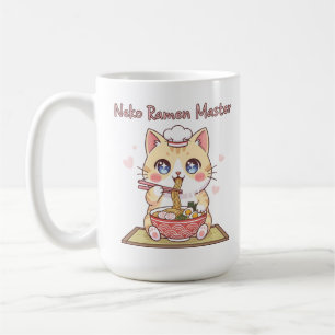 Kawaii Neko Ramen Meister Süße Katzen Essen Koch Kaffeetasse