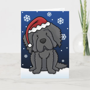 Kawaii Newfundland Weihnachtskarte Feiertagskarte
