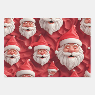 Kawaii Niedlich 3D Santa Geschenkpapier Set