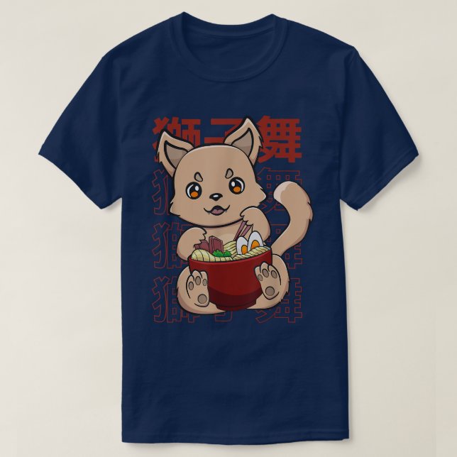 Kawaii Niedlich Anime Dingo Otaku Japanisch Ramen  T-Shirt (Design vorne)