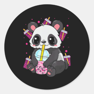 Kawaii Niedlich Anime Panda Boba Bubble Tee Otaku  Runder Aufkleber