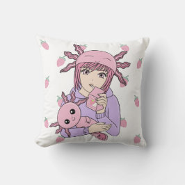 Kawaii Niedlich Axolotl Strawberry Milk Anime Kissen