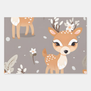 Kawaii Niedlich Baby Deer Geschenkpapier Set
