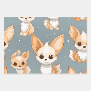 Kawaii Niedlich Baby Fennec Foxes Geschenkpapier Set