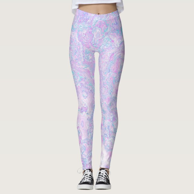 Kawaii Niedlich Boho Wirbel Pastel Cotton Candy Ma Leggings (Vorderseite)