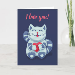 Kawaii Niedlich Cat I Liebe Sie Feiertagskarte