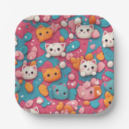 Kawaii Niedlich Cat Pattern Print Paper Teller