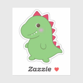 Kawaii Niedlich Chibi Green Dino T-Rex Aufkleber
