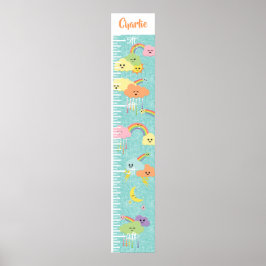 Kawaii Niedlich Cloud Sun Moon Rainbow Growth Char Poster