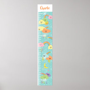 Kawaii Niedlich Cloud Sun Moon Rainbow Growth Char Poster