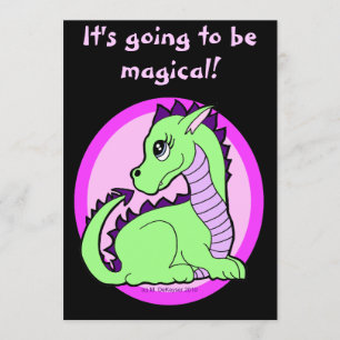 Kawaii Niedlich Dragon Birthday Party Einladung