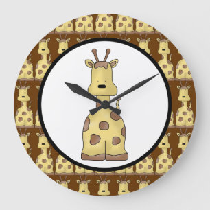 Kawaii Niedlich Friendly Cartoon Baby Giraffe Wild Große Wanduhr