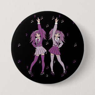 Kawaii Niedlich Harajuku Dancing Anime Girls Button