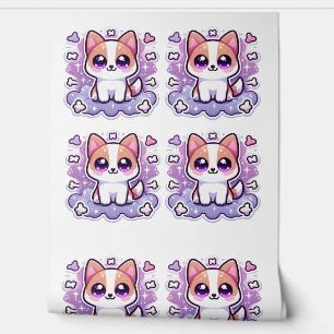 Kawaii Niedlich Hund Adorable Cartoon Welpe Art Tapete
