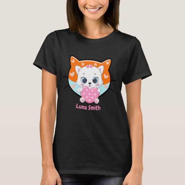 Kawaii Niedlich Kitten Cat Mama Geschenk T-Shirt (Vorderseite)