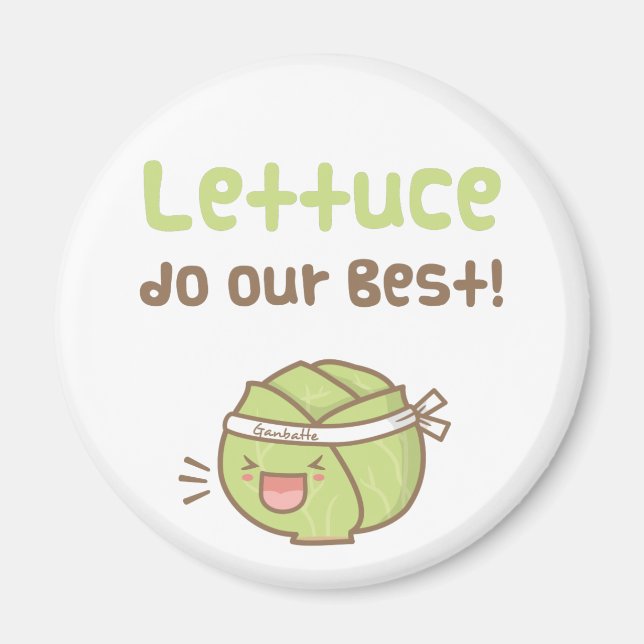 Kawaii Niedlich Lettuce Do Our Best Food Pub Spaß Magnet (Vorne)