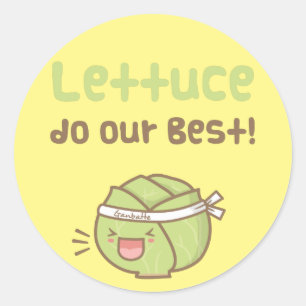 Kawaii Niedlich Lettuce Do Our Best Food Pub Spaß Runder Aufkleber