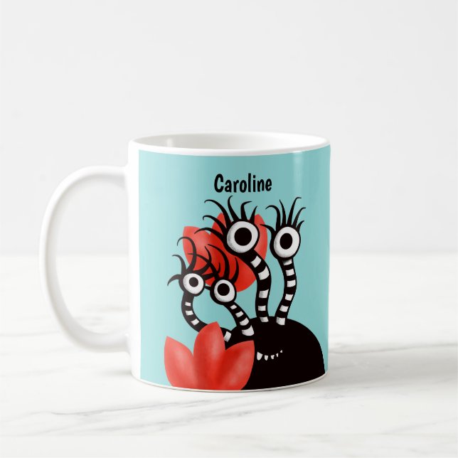 Kawaii Niedlich Monster Kids Name Kaffeetasse (Links)