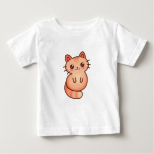 Kawaii Niedlich Orange Cat Illustration Baby T-shirt