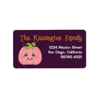 Kawaii Niedlich Pink Pumpkin Custom Halloween-Adre Adressaufkleber