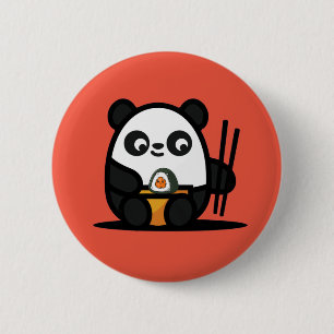 Kawaii Niedlich Sushi Panda Button