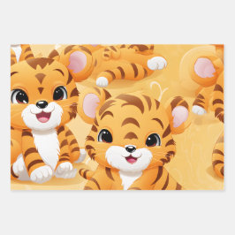Kawaii Niedlich Tiger Cubs Geschenkpapier Set
