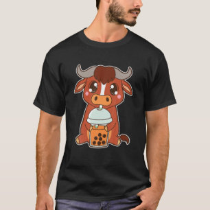 Kawaii Niedlich Zodiac Boba Ox Thai Iced Blubble P T-Shirt