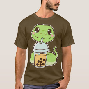 Kawaii Niedlich Zodiac Boba Snake Mango Bubble Pea T-Shirt