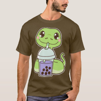 Kawaii Niedlich Zodiac Boba Snake Taro Blase Pearl T-Shirt