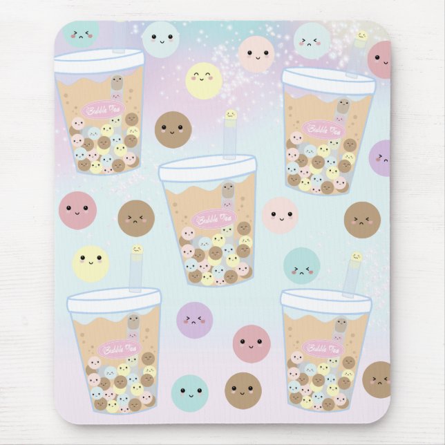 Kawaii Niedliche Blase Pearl Milk Teatro Sociale B Mousepad (Vorne)