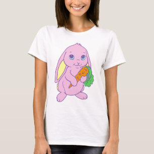 Kawaii niedliche Cartoon-Häschen-Kaninchen-Karott T-Shirt