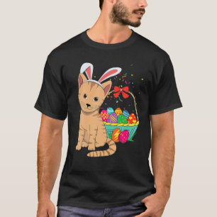 Kawaii Niedliche Katze Bunny Rabbit isst Ei Happy  T-Shirt