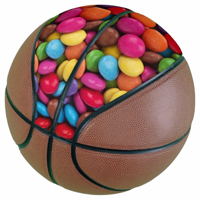 Kawaii niedliche Süßigkeiten Regenbogenfarben Scho Basketball (angewinkelt)