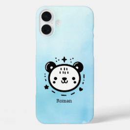 Kawaii niedlicher Bärenrand - Kawaii Minimalistisc iPhone 16 Plus Hülle