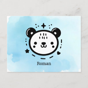 Kawaii niedlicher Bärenrand - Kawaii Minimalistisc Postkarte
