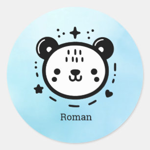 Kawaii niedlicher Bärenrand - Kawaii Minimalistisc Runder Aufkleber