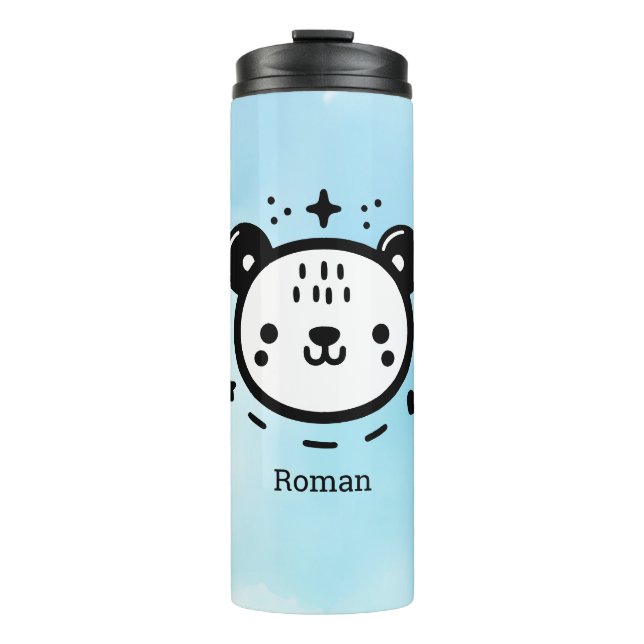 Kawaii niedlicher Bärenrand - Kawaii Minimalistisc Thermosbecher (Vorderseite)