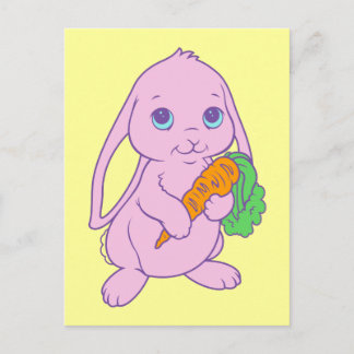 Kawaii Niedlicher Cartoon Bunny Rabbit Carrot Postkarte