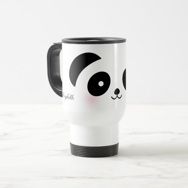 Kawaii Niedlicher Cartoon Panda Bear Individuelle  Reisebecher (Vorderseite Links)
