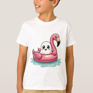 Kawaii Niedlicher Geist auf einem Pool Funny Spook T-Shirt