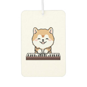 Kawaii Niedlicher Hund Klavierspielen Keyboard Autolufterfrischer