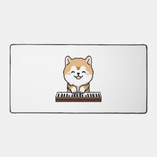 Kawaii Niedlicher Hund Klavierspielen Keyboard Schreibtischunterlage