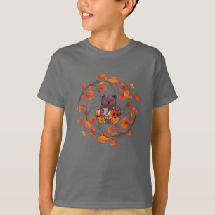 Kawaii Niedlicher japanischer Kat HerbstHalloween  T-Shirt